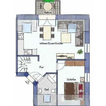 With 2 Bedrooms بيت للعطل